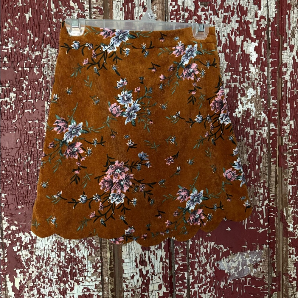 Floral Embroidered Skirt